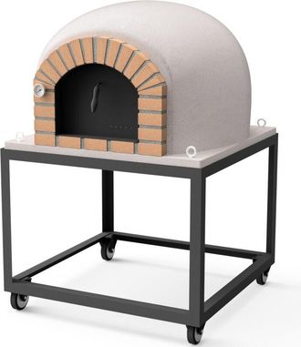 Movelar Horno De Le&ntilde;a Exterior De Obra Stromboli (blanco - 100 X 100 X 157 Cm) - Horno De Le&ntilde;a En Hormig&oacute;n Aislado Con Corcho, Ideal Para Cocinar Al Fuego En 