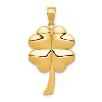 Diamond2Deal 10k Yellow Gold 4-Leaf Clover Pendant