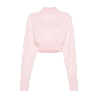 Sportmax Ululato Sweater - Dames - Ronde hals truien - Roze - S - Wol - Truien & Vesten