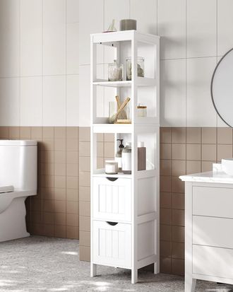 Vasagle Freestanding Bathroom Cabinet with Drawers & Compartments in White