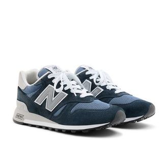 New Balance Unisex Made in USA 1300 in Blu/Grigio/Bianca, Pelle Scamosciata/Rete, Taglia 42