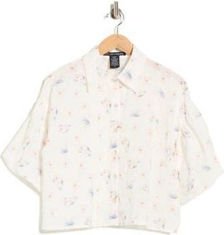 Forgotten Grace Puff Sleeve Print Top in Ivory at Nordstrom Rack, Size X-Large