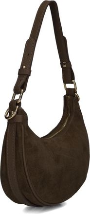 Notre-V Gwyneth Suede Grain - Dames - Schoudertassen - Bruin - ONE Size - Leer - Tassen