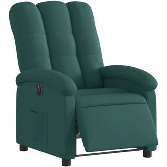 vidaXL Vidaxl - Sill&oacute;n Reclinable El&eacute;ctrico Tela Verde Oscuro