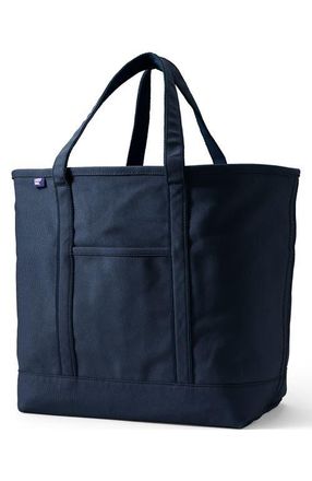 Lands End Open Top Canvas Tote Bag in True Navy at Nordstrom, Size Medium