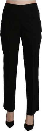 Bencivenga Straight Trousers, female, Black, Size: 2XL Black Logo Detail Straight Pants