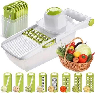 OEM Cortador De Verduras Multifuncional Todo En Uno, Acero Inoxidable Intercambiable, Cortador En Juliana, Rallador, Tomates, Cebollas Y Frutas