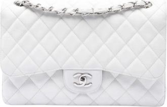 Chanel Pre-owned Classic Double Flap Shoulder Bag - Dames - Vintage Schoudertas - Wit - ONE Size - Vintage