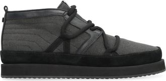 Volta Canvas Mid-Top Sneakers met Leren Details - Heren - Sneakers - Grijs - 45 EU - Katoen - Schoenen