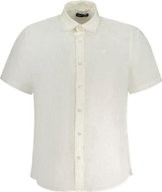 North Sails Short Sleeve Linen Shirt - Heren - Korte mouwen Overhemden - Wit - S - Linnen - Overhemden