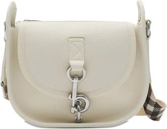Burberry Borsa a tracolla B Clip mini con tracolla con motivo a quadri - Bianco
