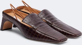 Calvin Klein Tilda croc-effect leather slingback pumps