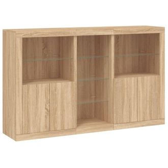 Berkfield Home Sideboard with LED Lights Sonoma Oak 162x37x100 cm in Brown | Size: 162 x 37 x 100 cm