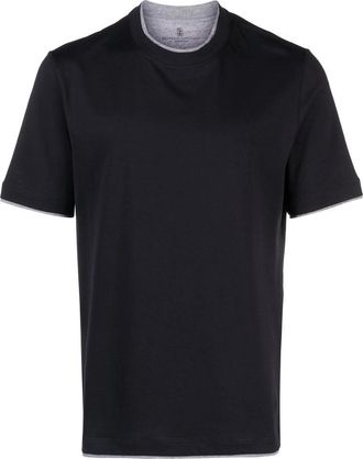 Brunello Cucinelli T Shirt Blu-Uomo