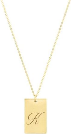 Set & Stones Stella Initial Necklace in Gold /K at Nordstrom, Size 20