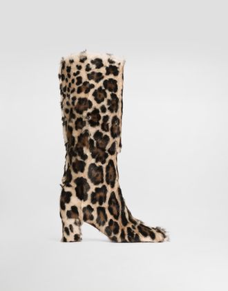 Dolce & Gabbana Leo Kid Leather Boots - Woman Boots And Booties Brown 37.5