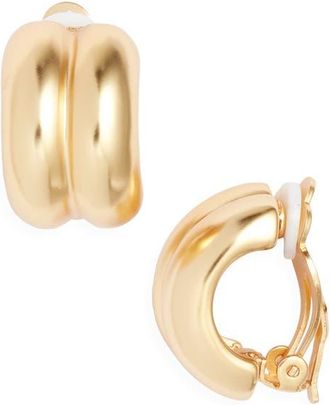 Karine Sultan Double Curve Clip-On Earrings in Gold at Nordstrom