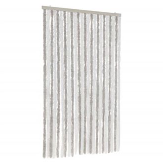 vidaXL Vidaxl - Cortina Antimoscas Chenilla Gris Claro Y Blanco 100x200 Cm