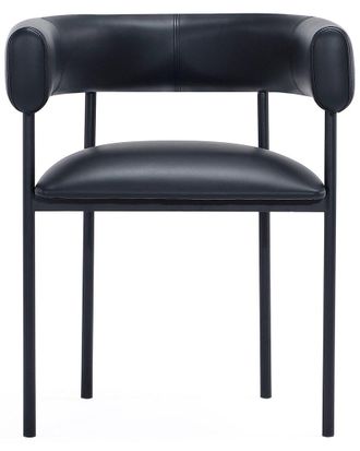 Manhattan Comfort Onda Metal Vegan Leather Dining Chair