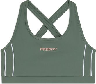 Freddy Top medio supporto in jersey tecnico con spalline incrociate