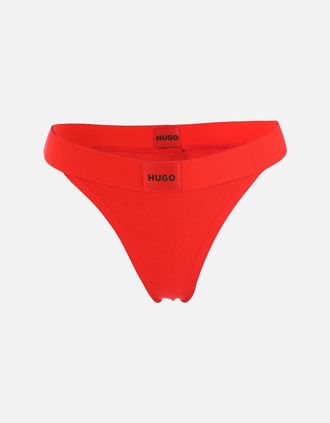 HUGO BOSS Womens Logo Waistband Thong - Red - Size: 10