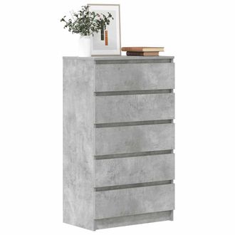 vidaXL Cajonera De Madera Contrachapada Gris Hormig&oacute;n 60x36x103 Cm Vidaxl