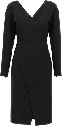 Fendi Techno Jersey Midi Jurk - Dames - Casual kleedjes - Zwart - 2XS - Kleedjes