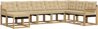 vidaXL Conjunto De Sof&aacute;s De Exterior 8 Uds. Y Beige Vidaxl