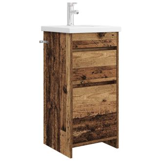 vidaXL Vanidad De Ba&ntilde;o Con Lavabo Madera Envejecida 42 X 40 X 84,5 Cm Vidaxl