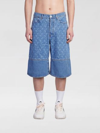 Marine Serre Bermuda in denim con stampa monogram
