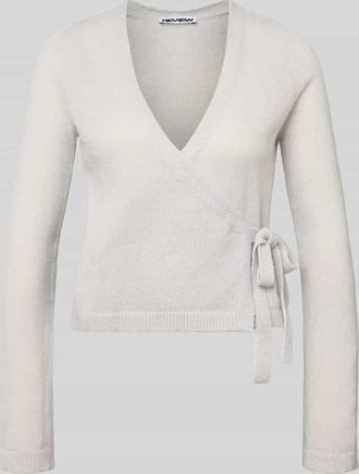 Review Strick-Cardigan in Wickeloptik in Hellgrau Melange, Gr&ouml;&szlig;e XL