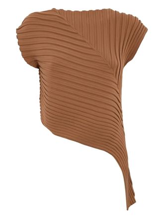Liviana Conti pleated T-shirt - Brown