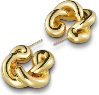 UNCOMMON MATTERS Womens Twist Creoles Earrings In Gold