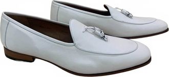 Mezlan Mens Leather Slip On Loafer In White