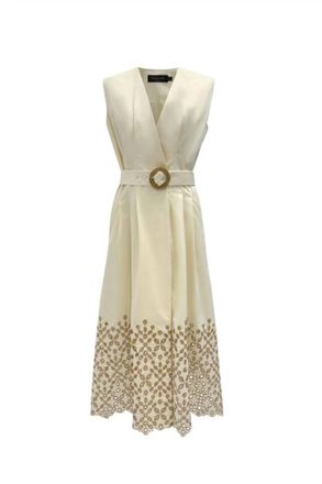 Exquise Womens Mackenzie Midi Dress In Cream