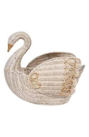 Juliska Provence Rattan Swan Basket in Whitewash at Nordstrom