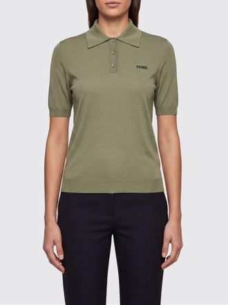 Fendi Polo in viscosa con logo Fendi