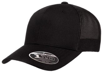Flexfit Mens 110 Recycled Trucker Mesh Cap, Black, One Size