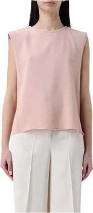 Liviana Conti Tops, Dames, Roze, M, Roze Mouwloze Top