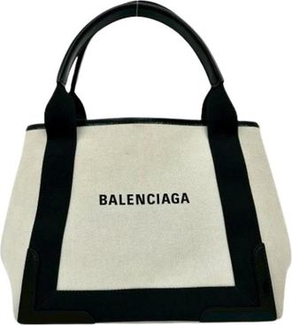 Balenciaga Pre-owned Tote Bags, female, Beige, Size: ONE SIZE Pre-owned Canvas Tote Bag