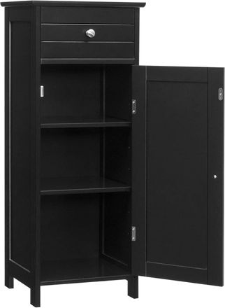 Costway Mueble De Pie Para Ba&ntilde;o Organizador Madera Con Caj&oacute;n Mueble Aparador Lateral Almacenamiento (negro) - Costway