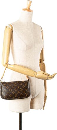 Louis Vuitton Pre-owned Womens Mini Pochette Monogram Handbag - Brown Textile - One Size
