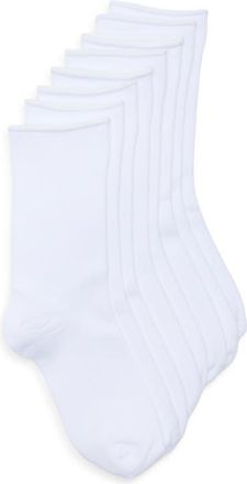 Nordstrom Assorted 4-Pack Roll Top Crew Socks in White at Nordstrom, Size 9-11