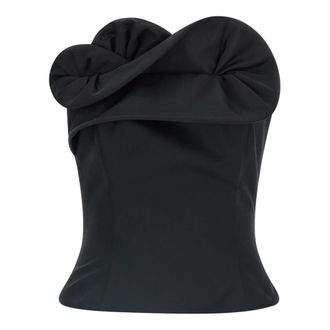 Magda Butrym Sleeveless Tops, female, Black, 2XS, Off-shoulder Corset Top