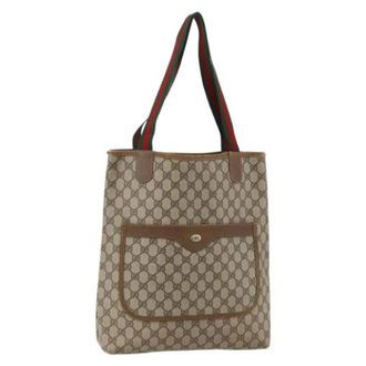 Gucci Vintage, unisex, Bruin, ONE Size, Leer, Pre-owned Leren Tote Bag