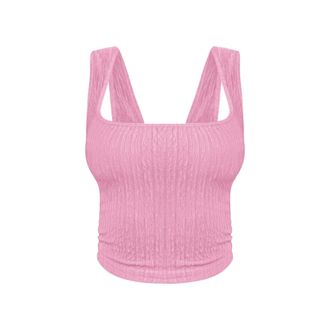 Generic Womens Camisole Loose Vest Tops Basic Shirts Tank Womens Ribbed Tank Tops Knit Square Neck Sleeveless Shirts Summer Casual Basic Tanks Camisole Shirt 