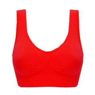 Generic Black Sports Bra Women Ladies Sports Bras Plus Size Bras Seamless Comfortable Crop Top Soft Breathable Lingerie Bralette Leisure Stretch Everyday Bra 