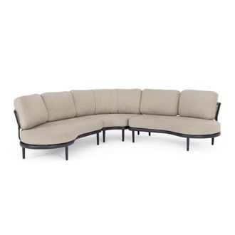 Konte Design Conjunto de sal&oacute;n de jard&iacute;n en esquina con cojines beige