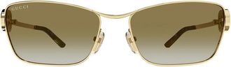 Gucci Square Metal Sunglasses - female - Gucci - Sunglasses - Yellow - 58 MM - Accessories