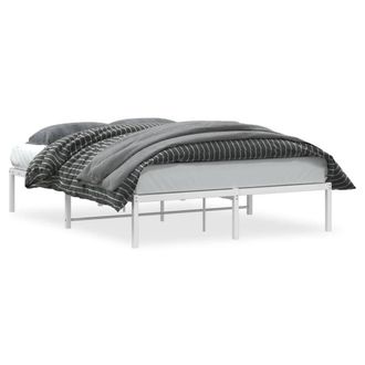 Berkfield Home Metal Bed Frame without Mattress White 140x200cm | Size: 140x200 cm